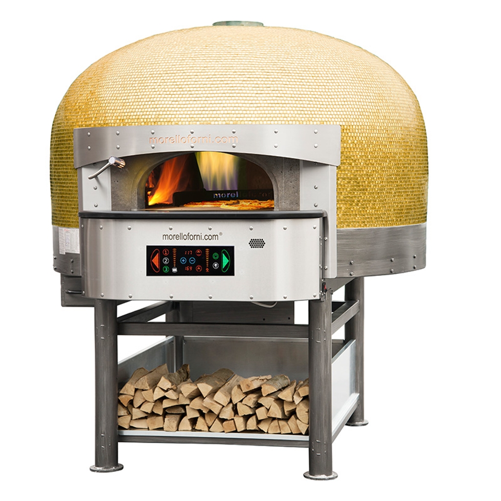Four à pizza napolitain rotatif hybride bois/gaz 6 x ø 30cm - Morello Forni FGRi100 CM n°1