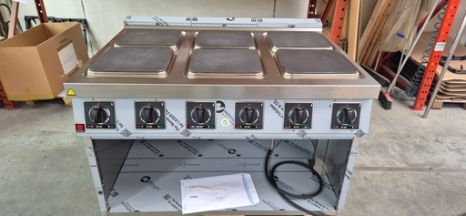 Piano de cuisson électrique - 6 plaques carrées - fonte - Offcar - M9CQE06