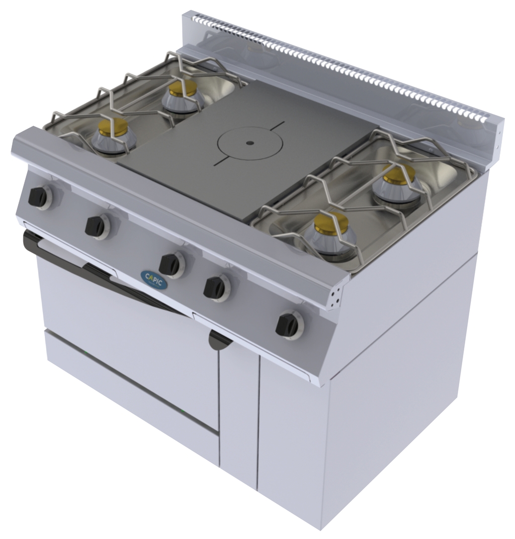 Fourneau gaz - 4 brûleurs et plaque coup de feu gaz - CAPIC W542561