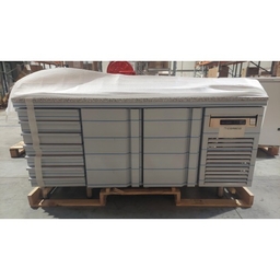 Table à pizza positive - 2 portes + 1 bloc tiroir neutre - GN1/1 - CORECO MFP70-180-7 BA-1 n°1