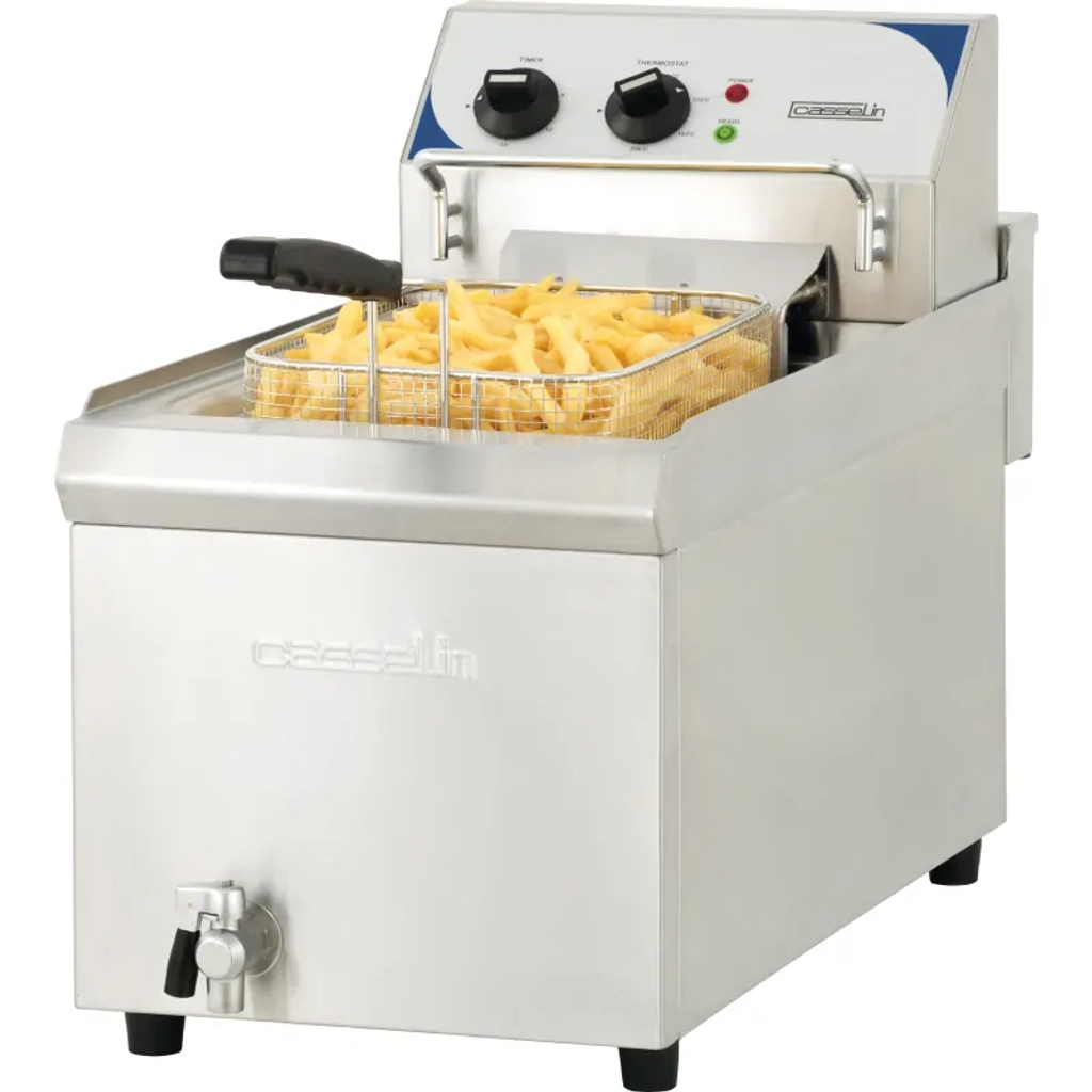 Friteuse électrique - 10L - vanne de vidange + minuterie - Casselin - CFEV10TC