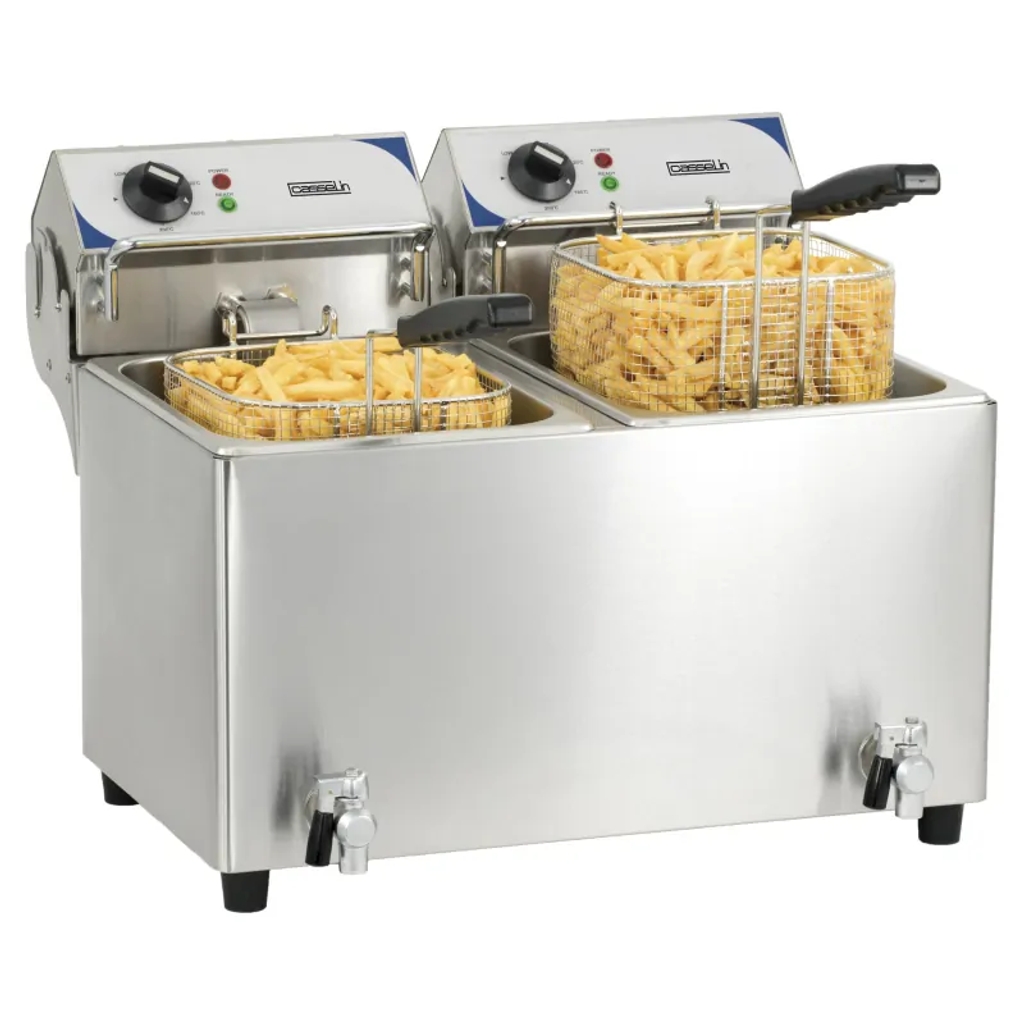 Friteuse - 2x7L - vanne de vidange - Casselin - CFEV72B n°1