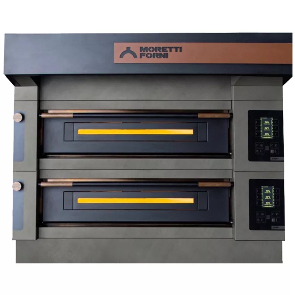 Four à pizza avec support - 2 chambres - 16 pizzas - MORETTI FORNI S120E2/ICON/S + S120S/80