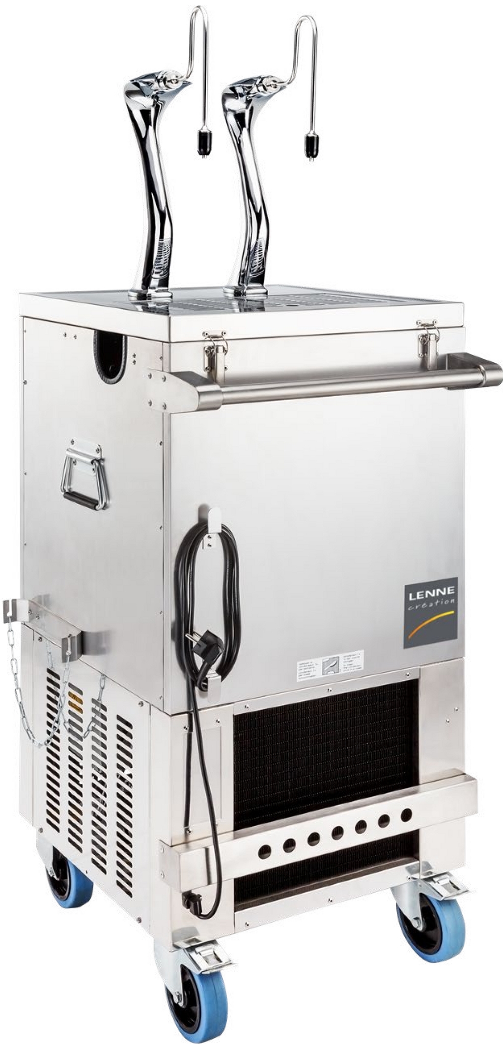 LENNE - Pack Tireuse à bière mobile banc de glace V300 DAKAR INOX inclus 2 x tête de tirage Guest + clé de démontage