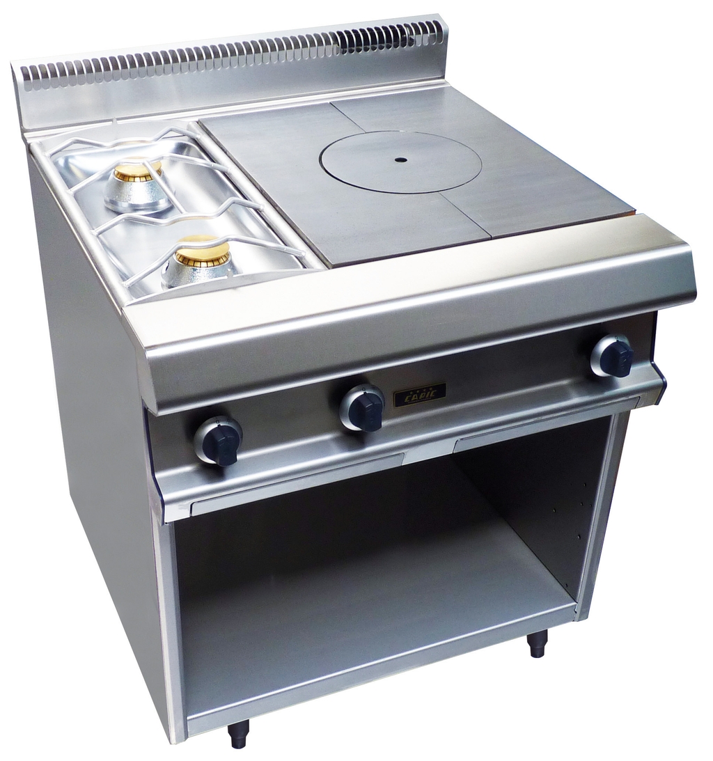 Piano de cuisson sur placard ouvert - 2 brûleurs et plaque coup de feu gaz - CAPIC W380121