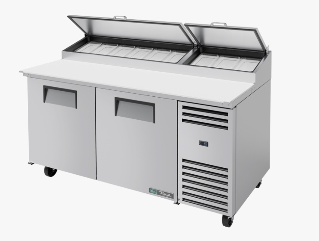 Table de préparation pour pizza - 2 portes - 9 bacs GN1/3 - True Refrigeration TPP-AT-67-HC