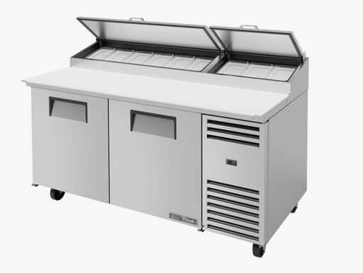 Table de préparation pour pizza - 2 portes - 9 bacs GN1/3 - True Refrigeration TPP-AT-67-HC