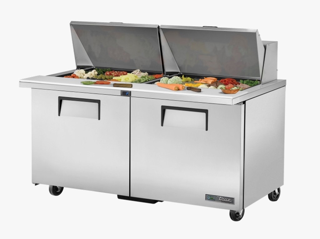 Table de préparation - 2 portes 24 bacs GN1/6 - True Refrigeration TSSU-60-24M-B-ST-HC
