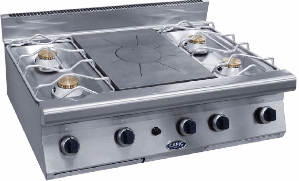 Piano de cuisson à poser - 4 brûleurs et plaque coup de feu gaz - CAPIC W542511